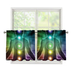 Colorful Chakras Aura Print Tier Curtains