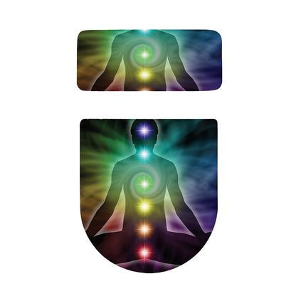 Colorful Chakras Aura Print Toilet Lid And Tank Cover Set