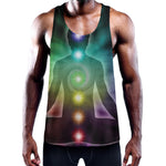Colorful Chakras Aura Print Training Tank Top