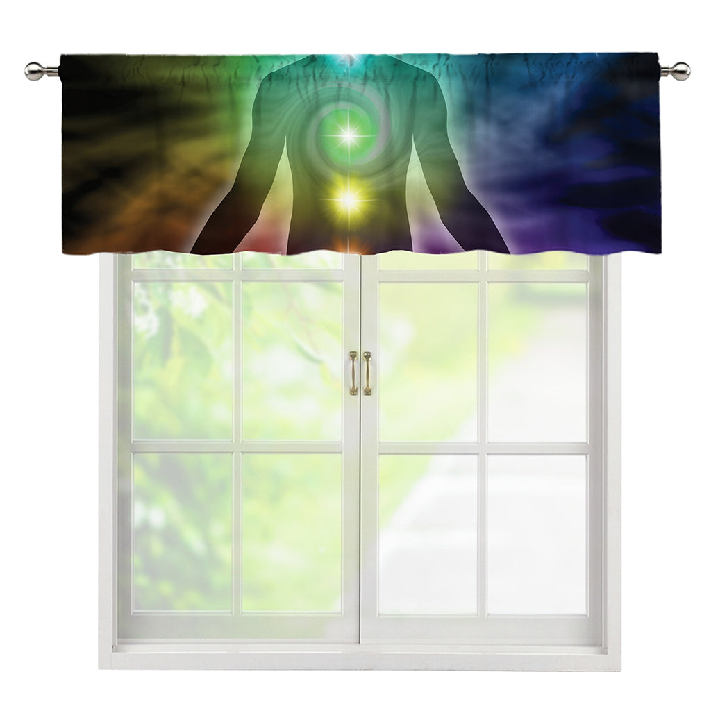 Colorful Chakras Aura Print Window Valance