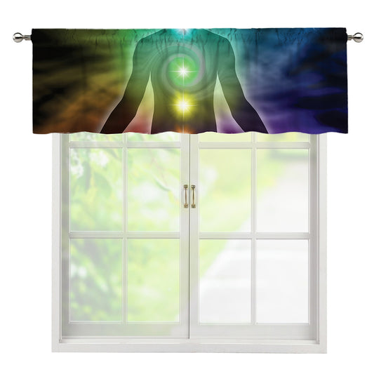 Colorful Chakras Aura Print Window Valance