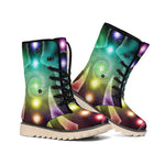 Colorful Chakras Aura Print Winter Boots