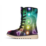 Colorful Chakras Aura Print Winter Boots
