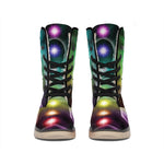 Colorful Chakras Aura Print Winter Boots
