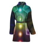 Colorful Chakras Aura Print Women's Bathrobe