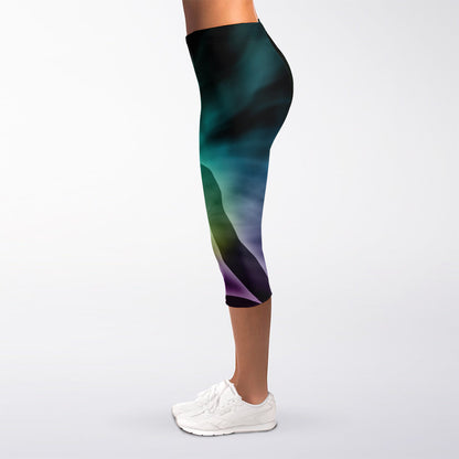 Colorful Chakras Aura Print Women's Capri Leggings