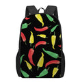Colorful Chili Peppers Pattern Print 17 Inch Backpack