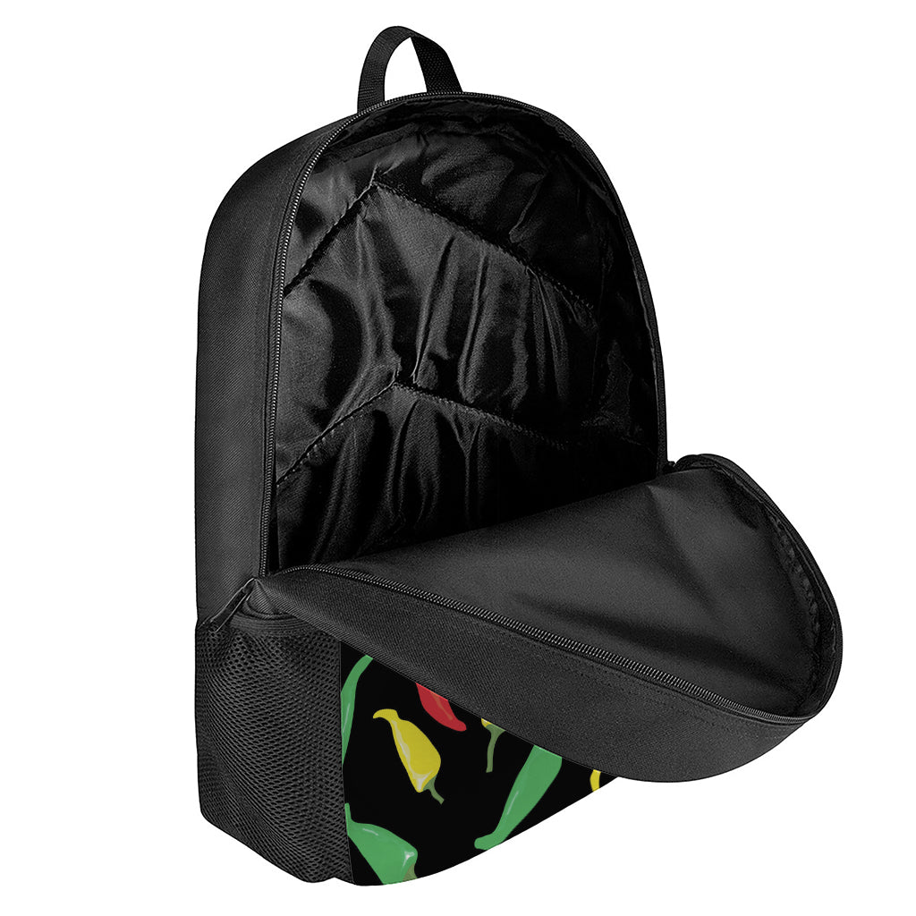Colorful Chili Peppers Pattern Print 17 Inch Backpack