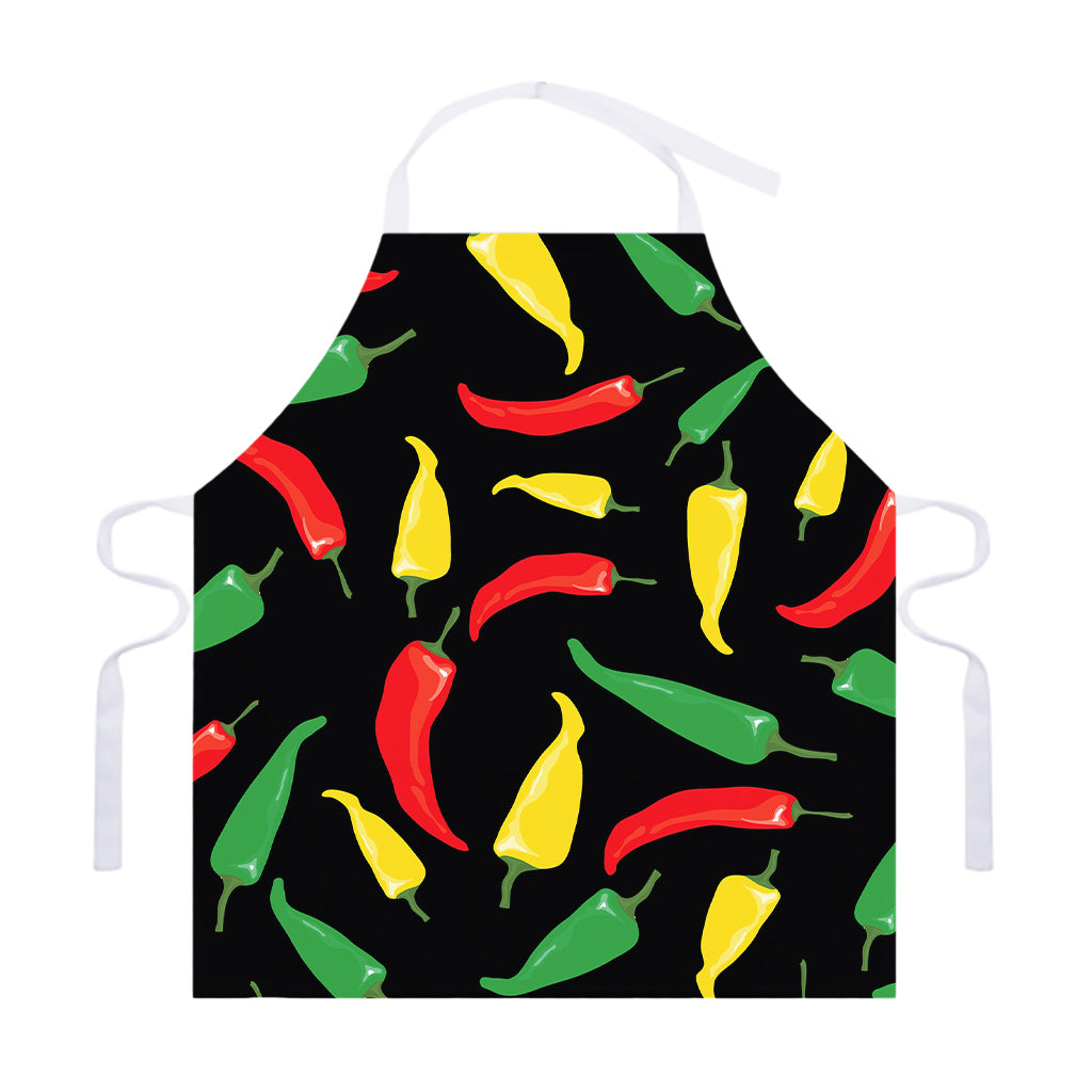Colorful Chili Peppers Pattern Print Adjustable Apron
