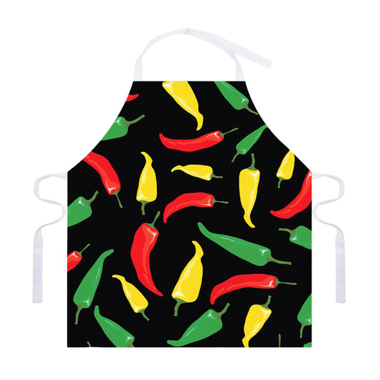Colorful Chili Peppers Pattern Print Adjustable Apron