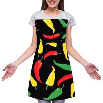 Colorful Chili Peppers Pattern Print Adjustable Apron