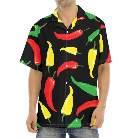 Colorful Chili Peppers Pattern Print Aloha Shirt