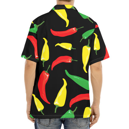 Colorful Chili Peppers Pattern Print Aloha Shirt