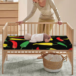 Colorful Chili Peppers Pattern Print Baby Crib Sheet