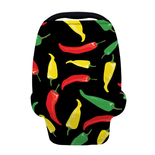 Colorful Chili Peppers Pattern Print Baby Seat Cover
