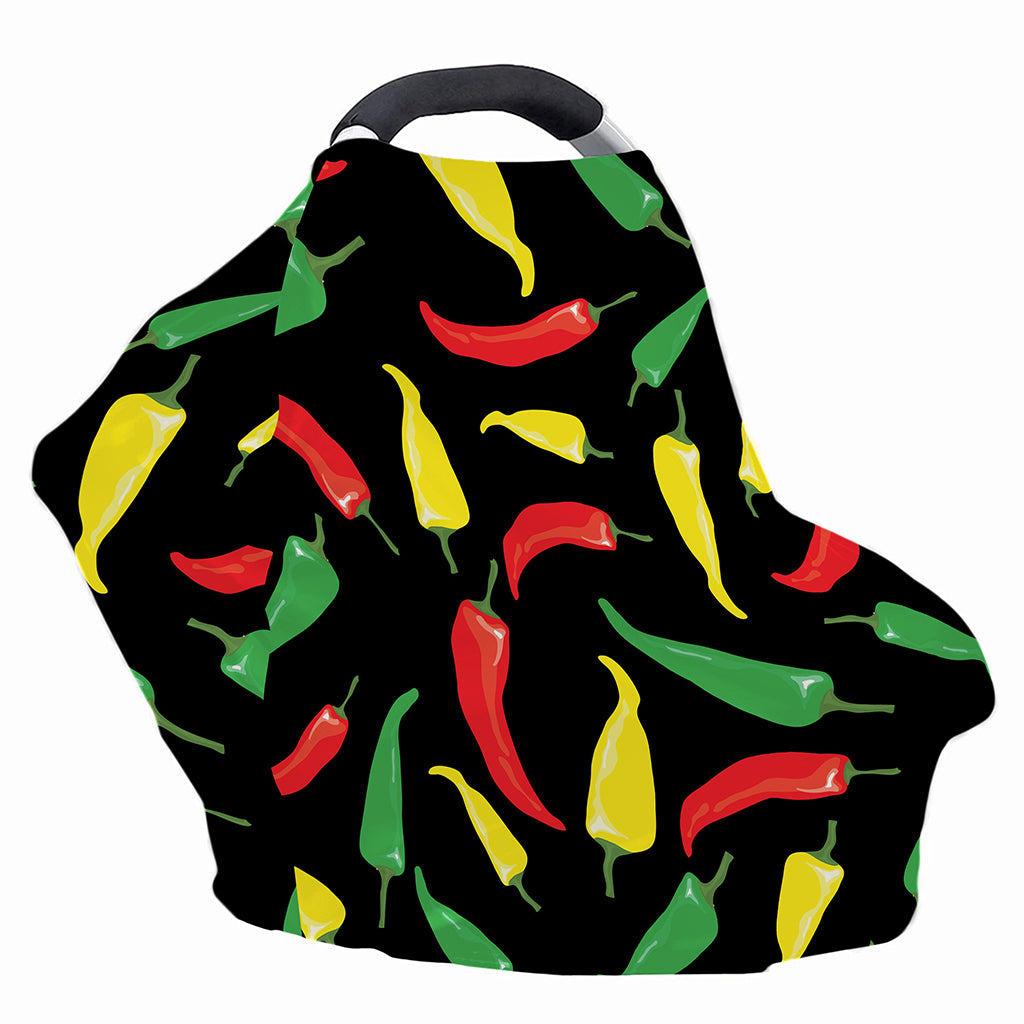 Colorful Chili Peppers Pattern Print Baby Seat Cover