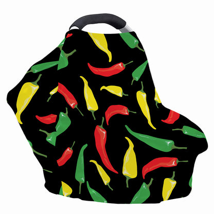 Colorful Chili Peppers Pattern Print Baby Seat Cover