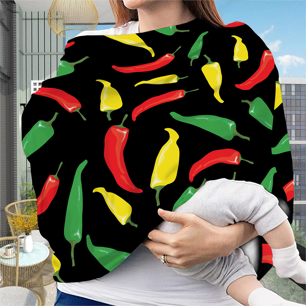 Colorful Chili Peppers Pattern Print Baby Seat Cover