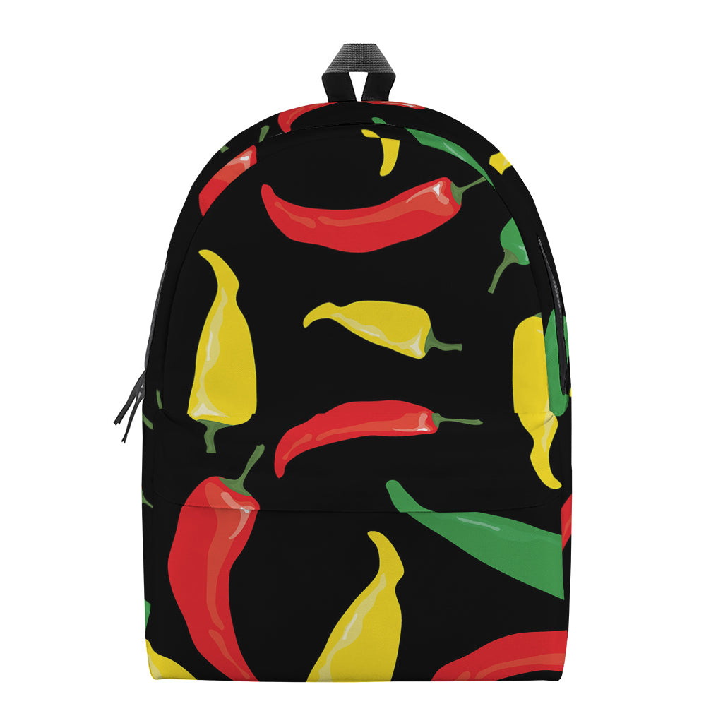Colorful Chili Peppers Pattern Print Backpack