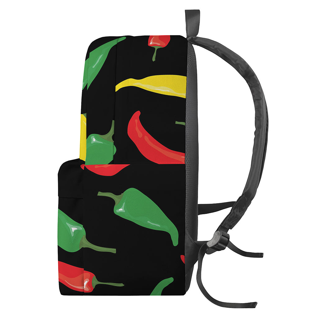 Colorful Chili Peppers Pattern Print Backpack