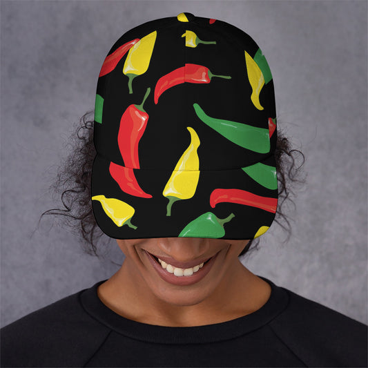Colorful Chili Peppers Pattern Print Baseball Cap