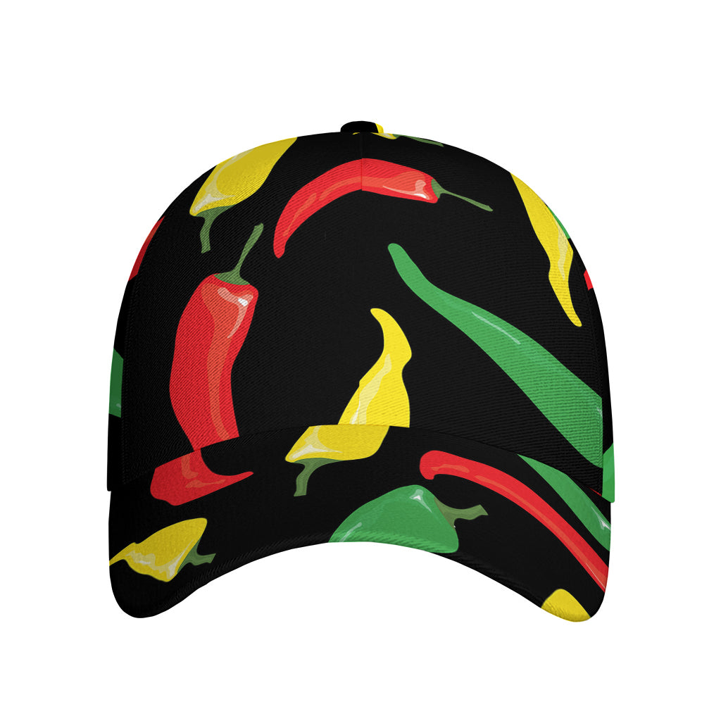 Colorful Chili Peppers Pattern Print Baseball Cap