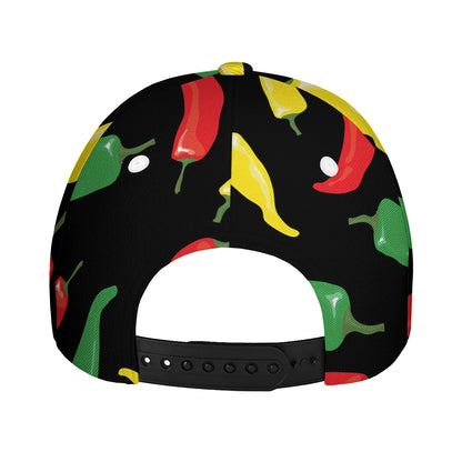 Colorful Chili Peppers Pattern Print Baseball Cap