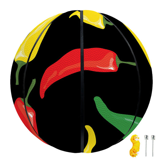 Colorful Chili Peppers Pattern Print Basketball