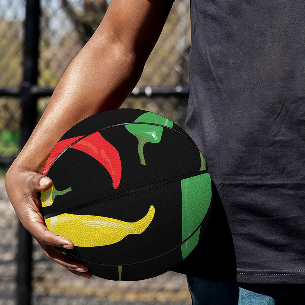 Colorful Chili Peppers Pattern Print Basketball