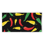 Colorful Chili Peppers Pattern Print Beach Towel