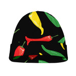 Colorful Chili Peppers Pattern Print Beanie