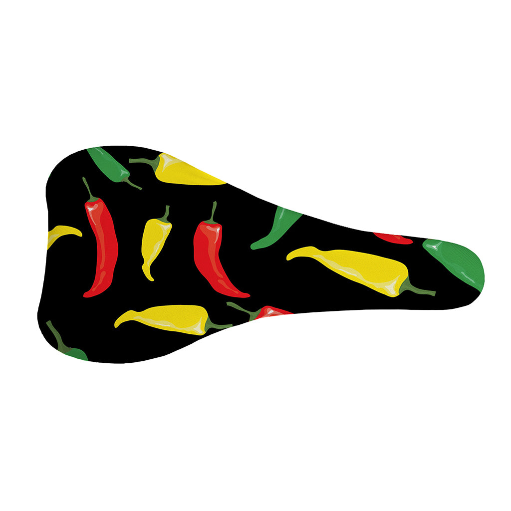 Colorful Chili Peppers Pattern Print Bicycle Seat Cover