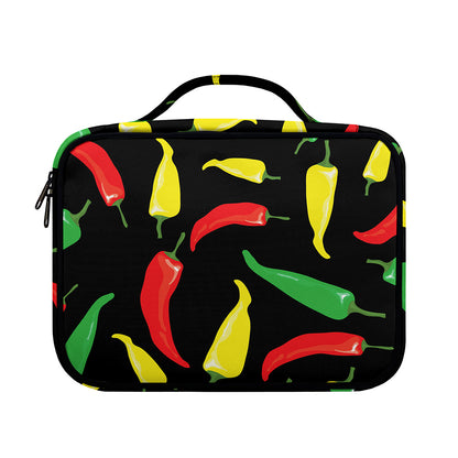 Colorful Chili Peppers Pattern Print Briefcase Bible Bag