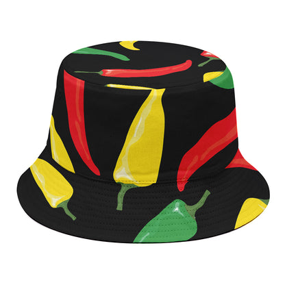 Colorful Chili Peppers Pattern Print Bucket Hat