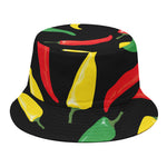 Colorful Chili Peppers Pattern Print Bucket Hat