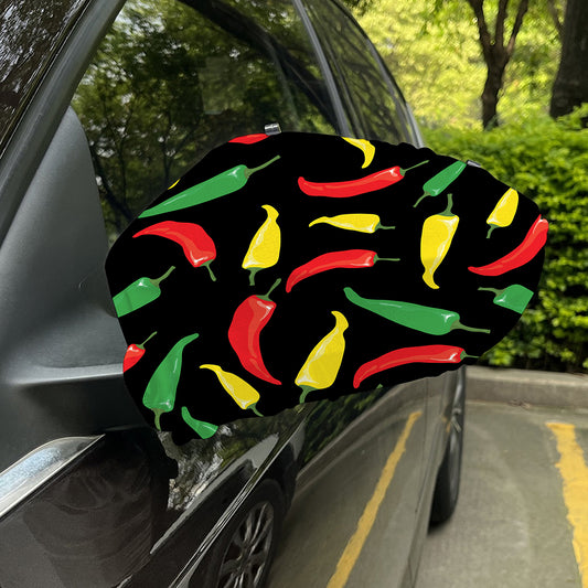 Colorful Chili Peppers Pattern Print Car Side Mirror Covers
