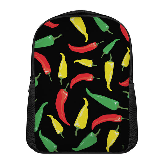 Colorful Chili Peppers Pattern Print Casual Backpack