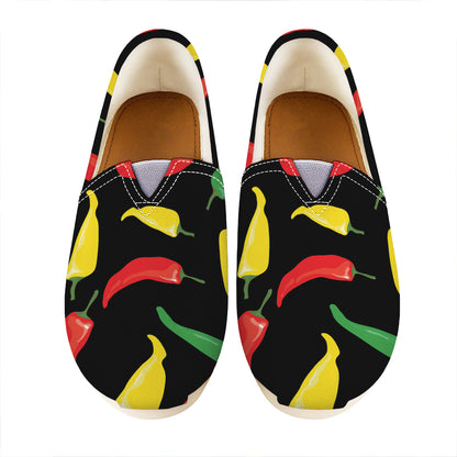 Colorful Chili Peppers Pattern Print Casual Shoes
