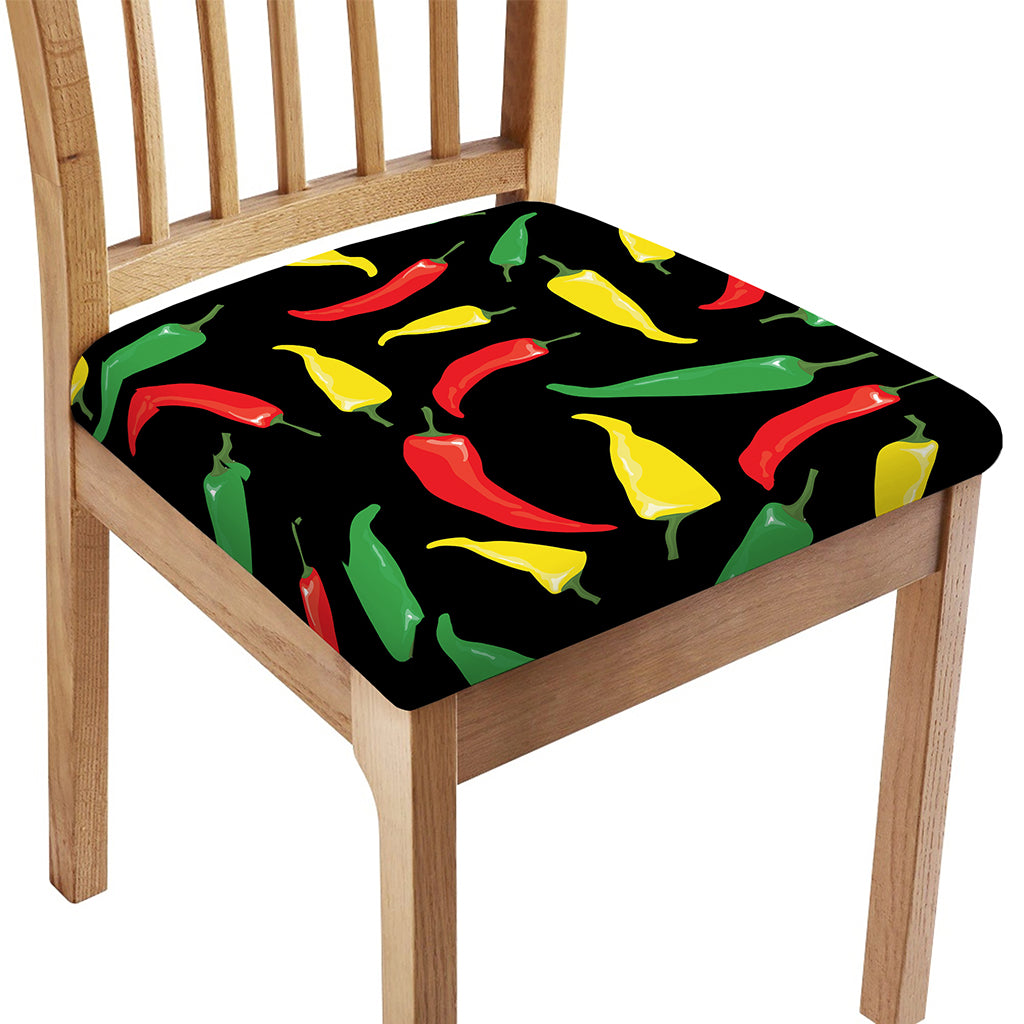 Colorful Chili Peppers Pattern Print Chair Cushion Cover