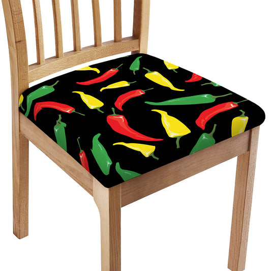 Colorful Chili Peppers Pattern Print Chair Cushion Cover