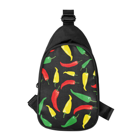 Colorful Chili Peppers Pattern Print Chest Bag