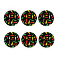 Colorful Chili Peppers Pattern Print Coaster Set
