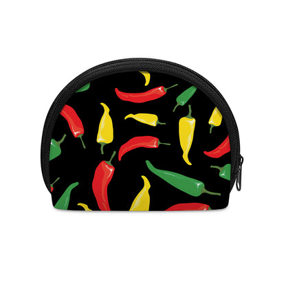 Colorful Chili Peppers Pattern Print Coin Purse
