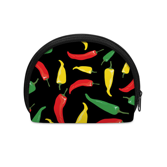 Colorful Chili Peppers Pattern Print Coin Purse