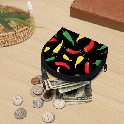 Colorful Chili Peppers Pattern Print Coin Purse
