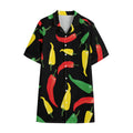 Colorful Chili Peppers Pattern Print Cotton Hawaiian Shirt