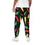Colorful Chili Peppers Pattern Print Cotton Pants
