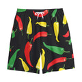 Colorful Chili Peppers Pattern Print Cotton Shorts
