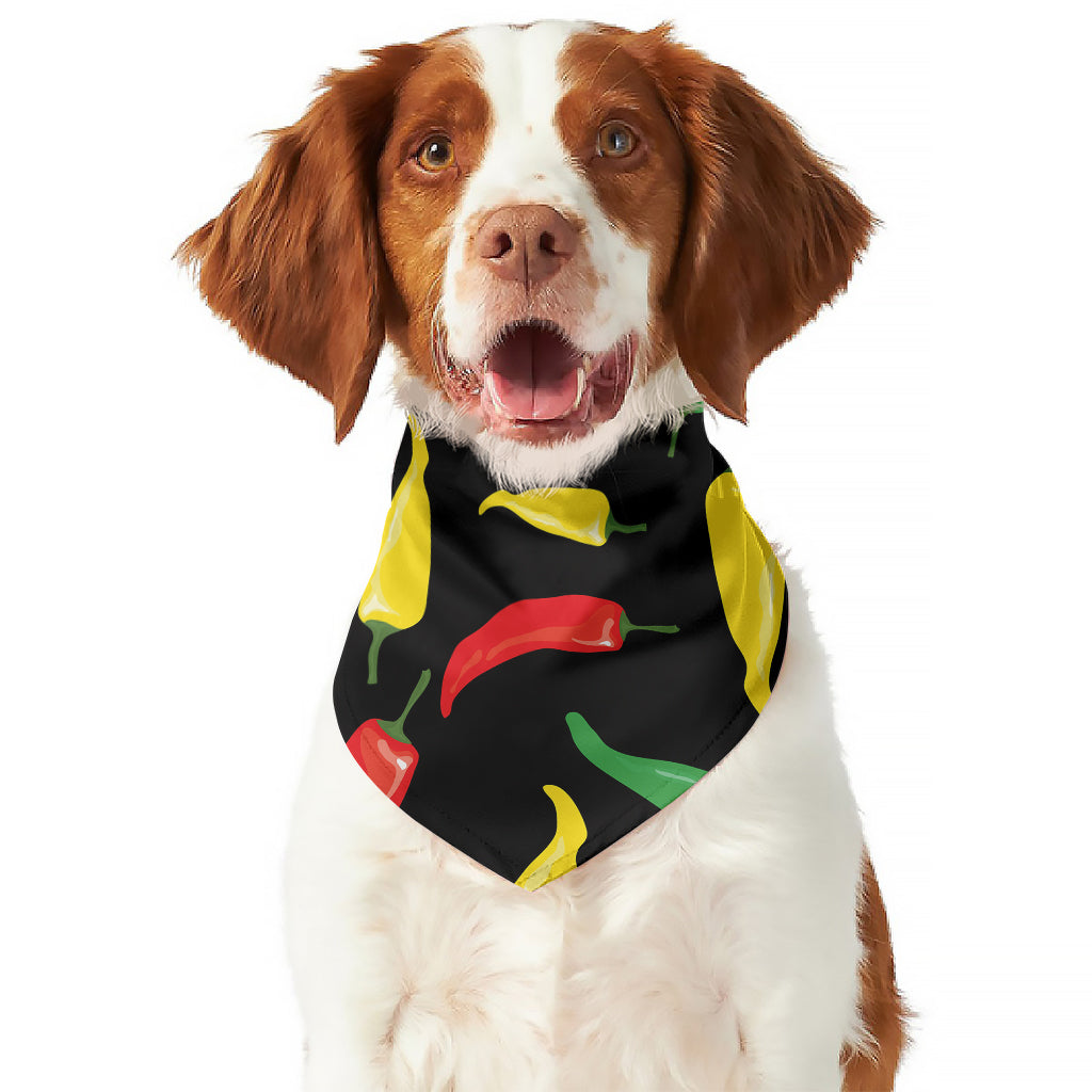 Colorful Chili Peppers Pattern Print Dog Bandana