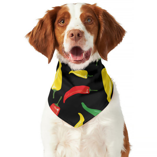Colorful Chili Peppers Pattern Print Dog Bandana
